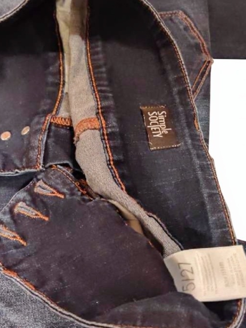 Women's Simple Society Skinny JeansStretch Denim Blue Whisker Fade 5/27